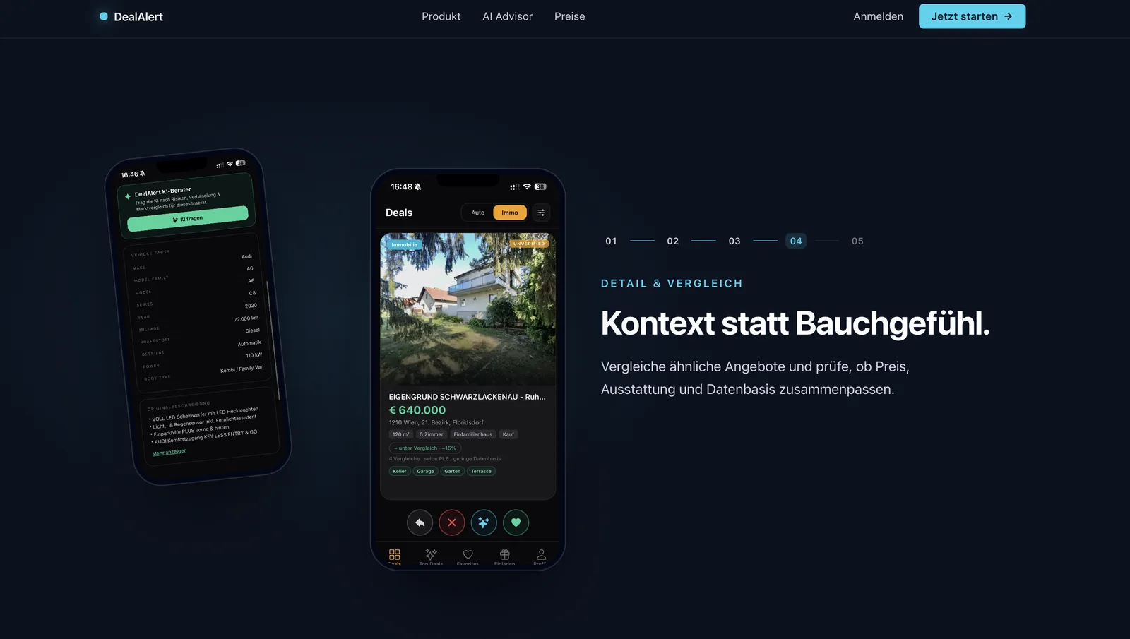 DealAlert — Detail & Vergleich: Kontext statt Bauchgefühl