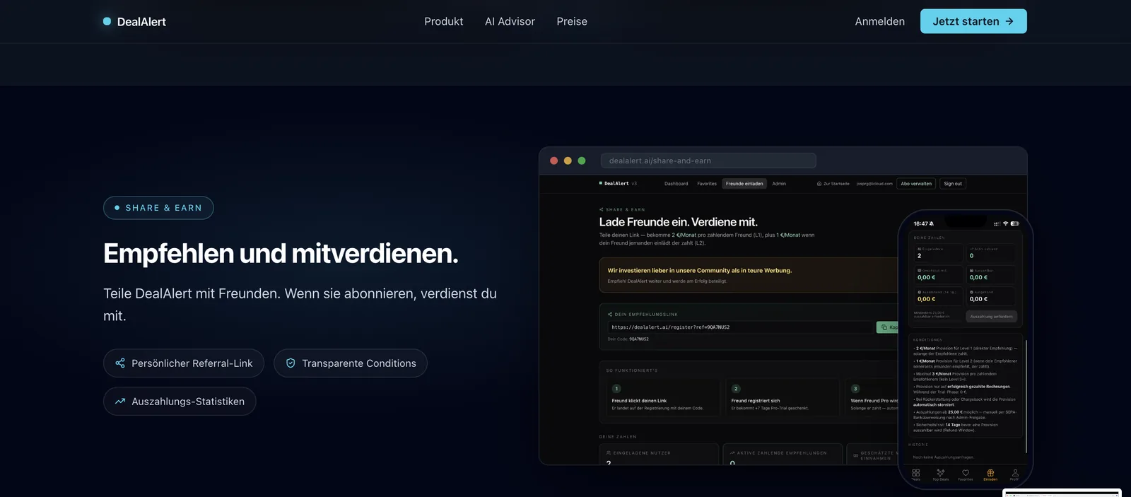 DealAlert — Share & Earn Referral