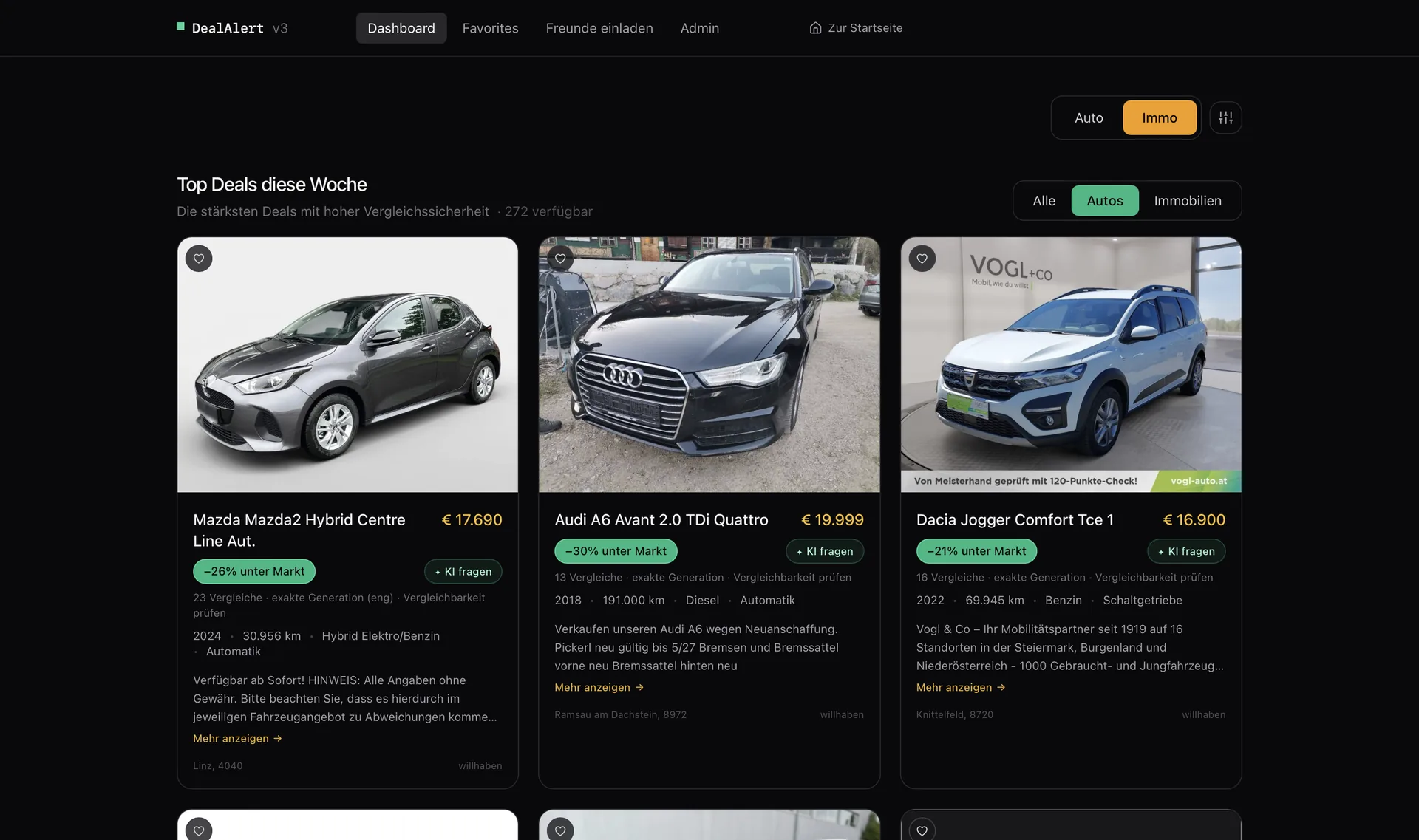 DealAlert — Top Deals mit Markt-Scores