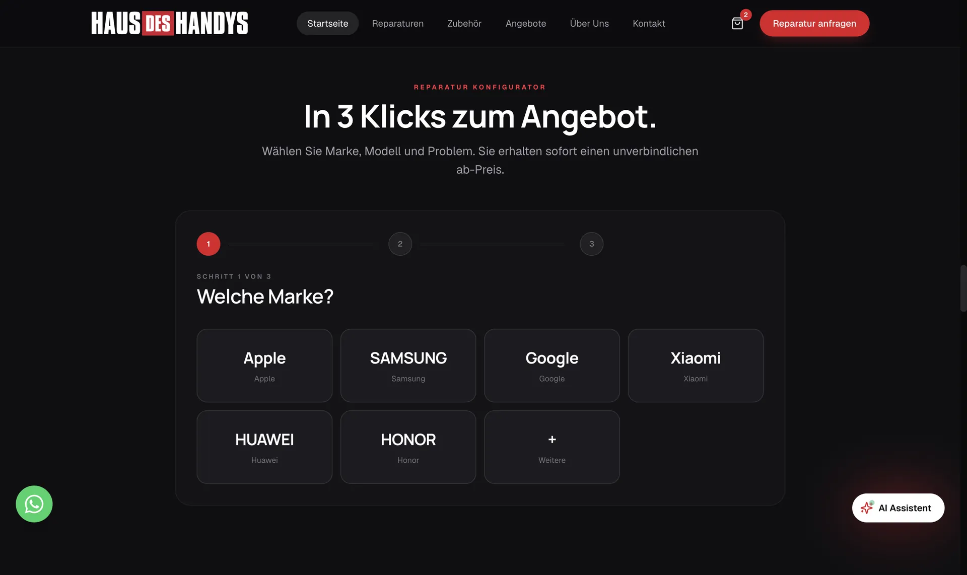 HausDesHandys — Markenauswahl (In 3 Klicks zum Angebot)