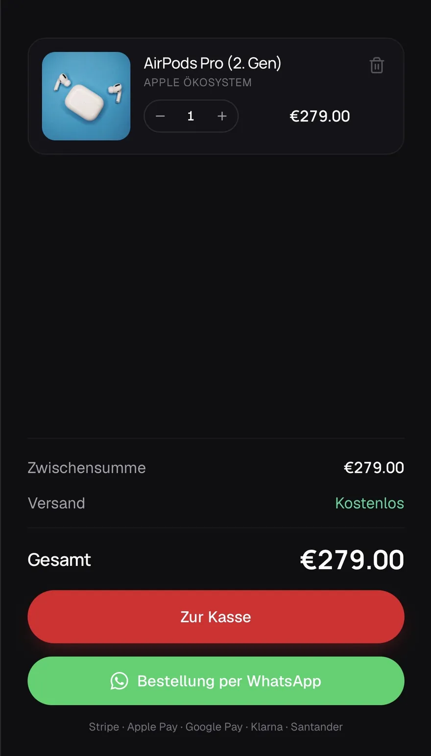 HausDesHandys Mobile — Warenkorb