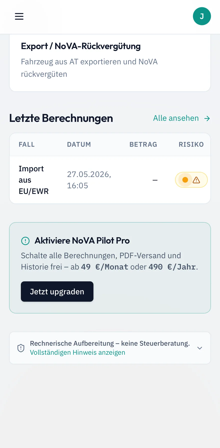 NovaPilot Mobile — NoVA Pilot Pro aktivieren